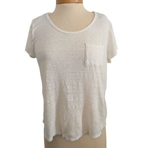 Consigned - Forever 21 Cream Short Sleeve Pocket Tee
